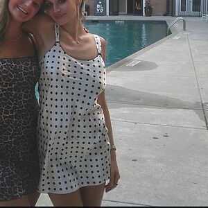 vintage polka dot slip dress